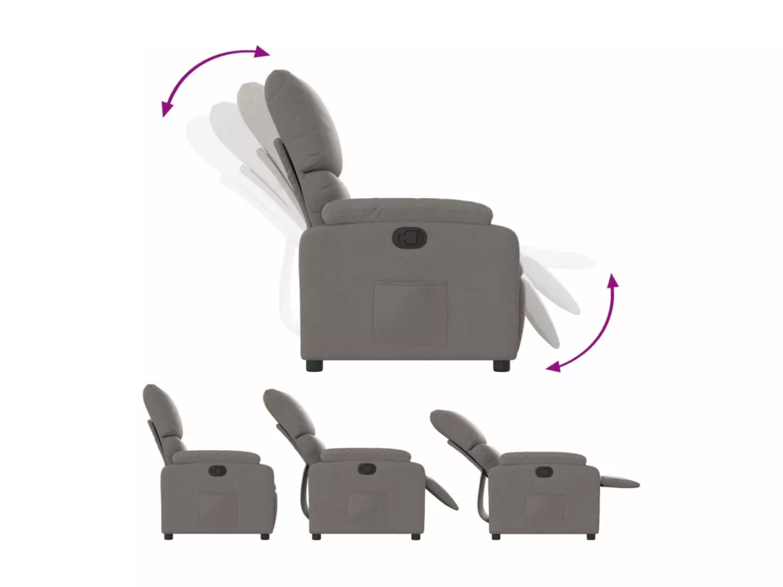 Fauteuil inclinable Taupe Tissu