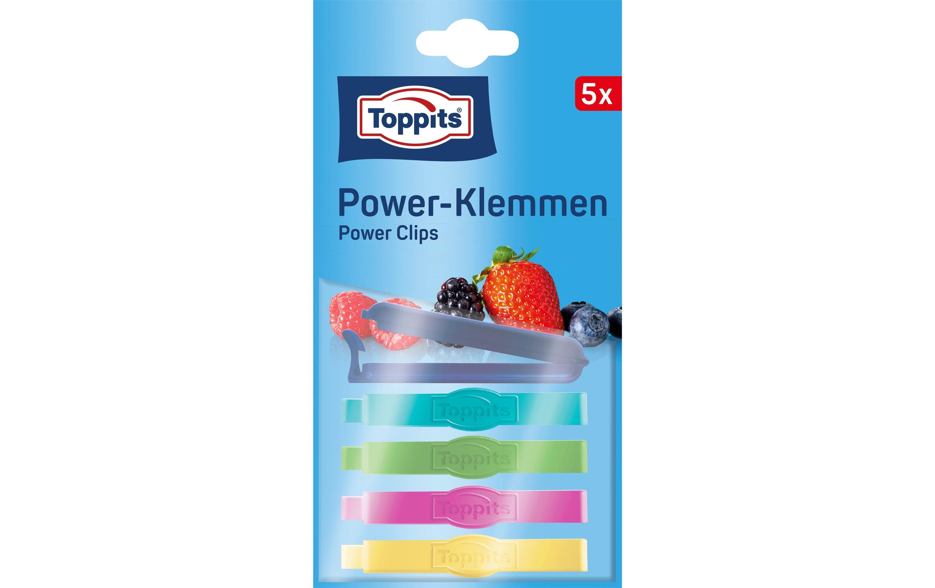 Verschlussclip Power-Klemmen 5 Stück, MehrfarbigPower-Klemmen