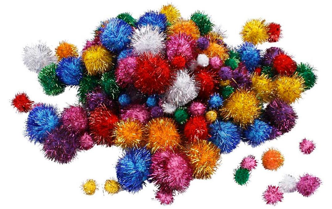 Pompon mehrfarbig, 300 gPompon-Mix