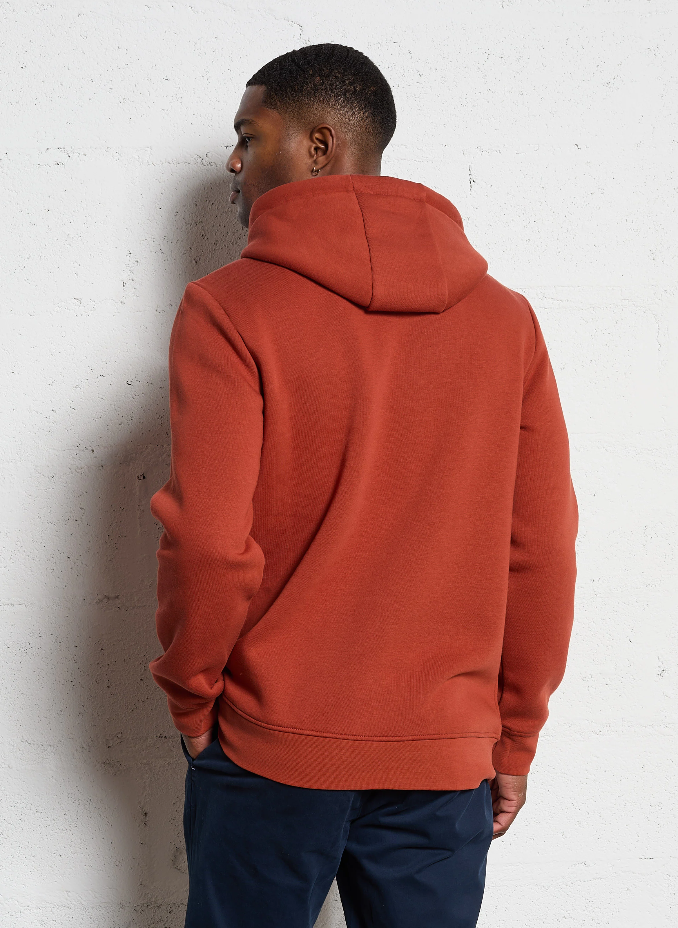 DIRAC - Sweat à capuche regular-fit brodé en coton recyclé mélangé| Rouge
