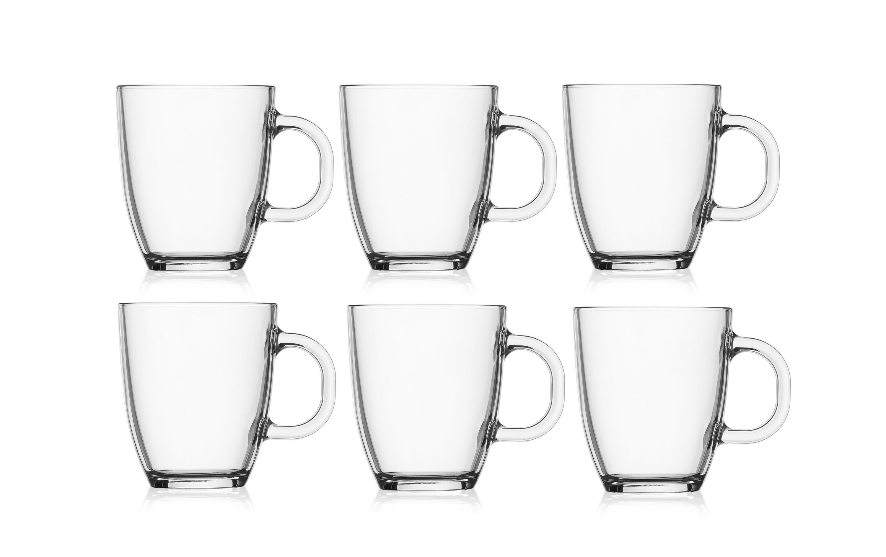 Tasse Bistro 0.35 l, 6 Stück, TransparentTassen mit Henkel
