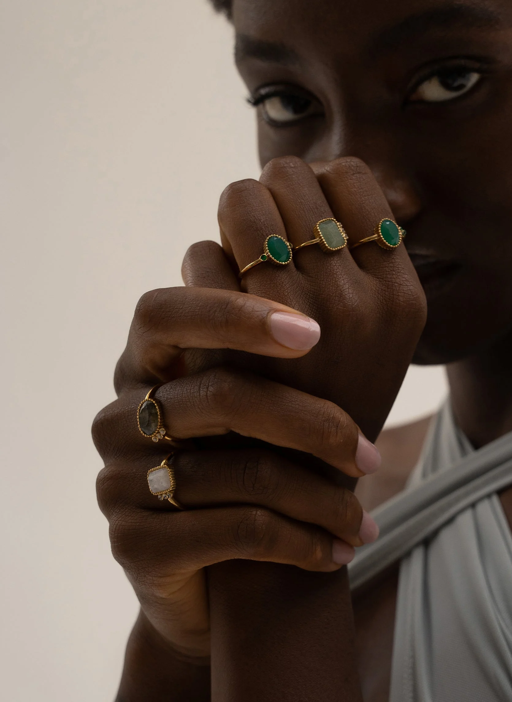 THANATOS - Bague fine thanatos | Blanc
