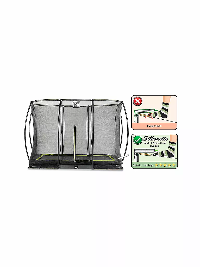 EXIT TOYS Silhouette Bodentrampolin 244x366cm mit Sicherheitsnetz keine Farbe