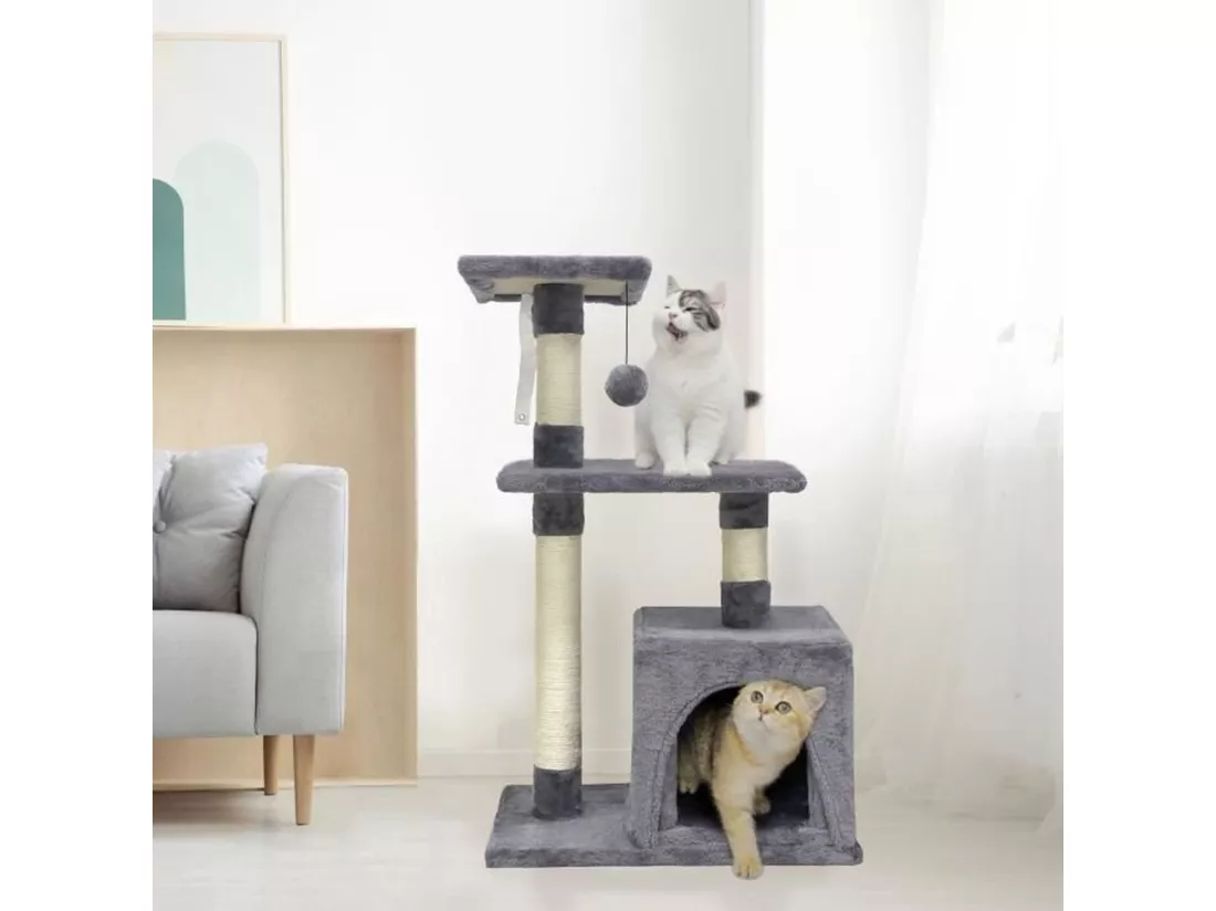 Arbre à chat 50 x 30 x 80 cm - Gris
