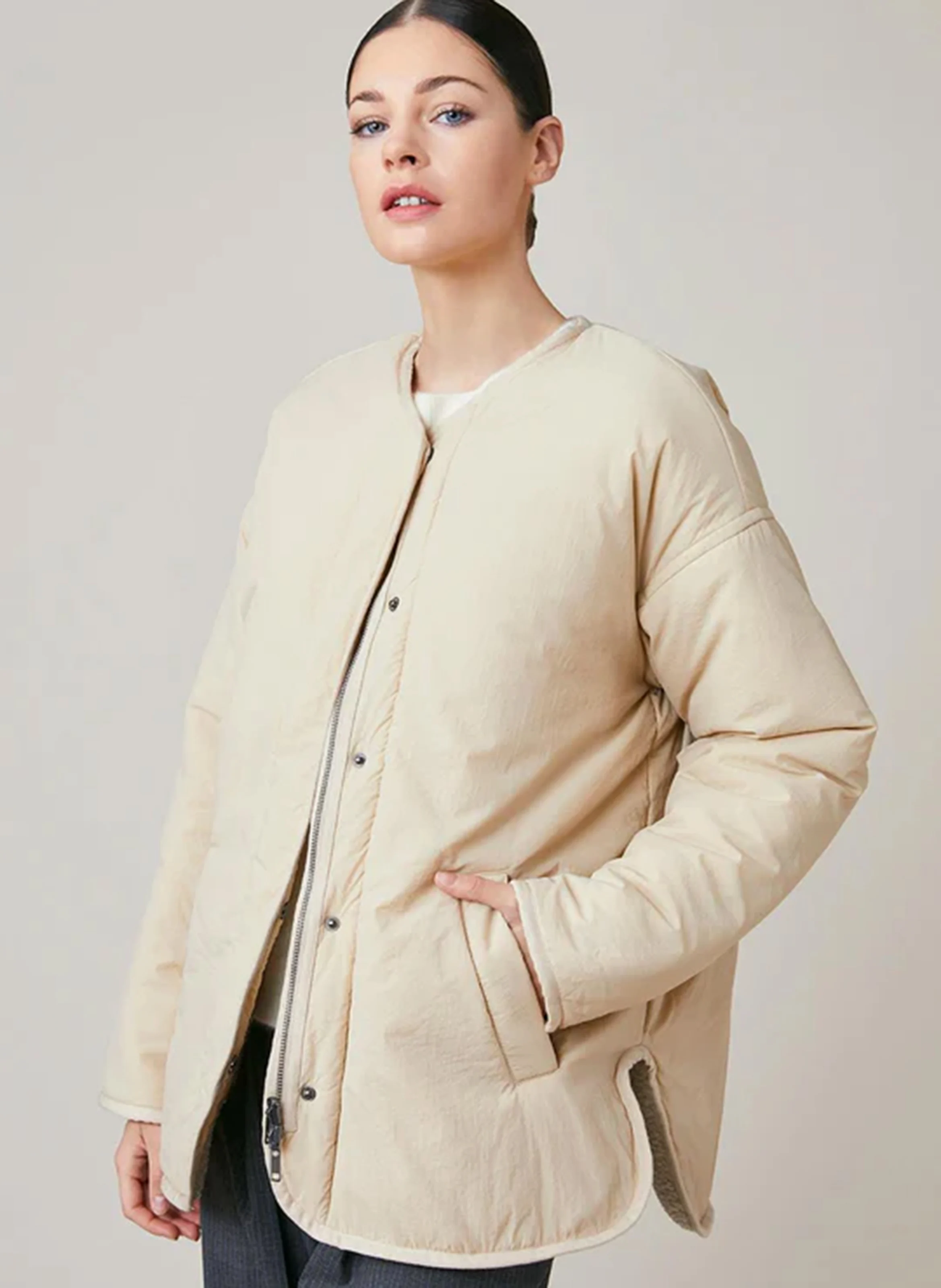 FALLOU - Veste oversize réversible à encolure V | Blanc