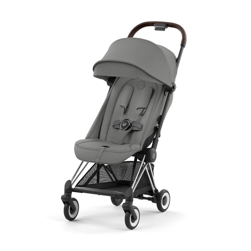 Poussette ultra-compacte Coya chrome/mirage grey - Ecru