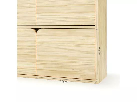 Bibliothèque étagère 2 portes bois massif bois SIDNEY