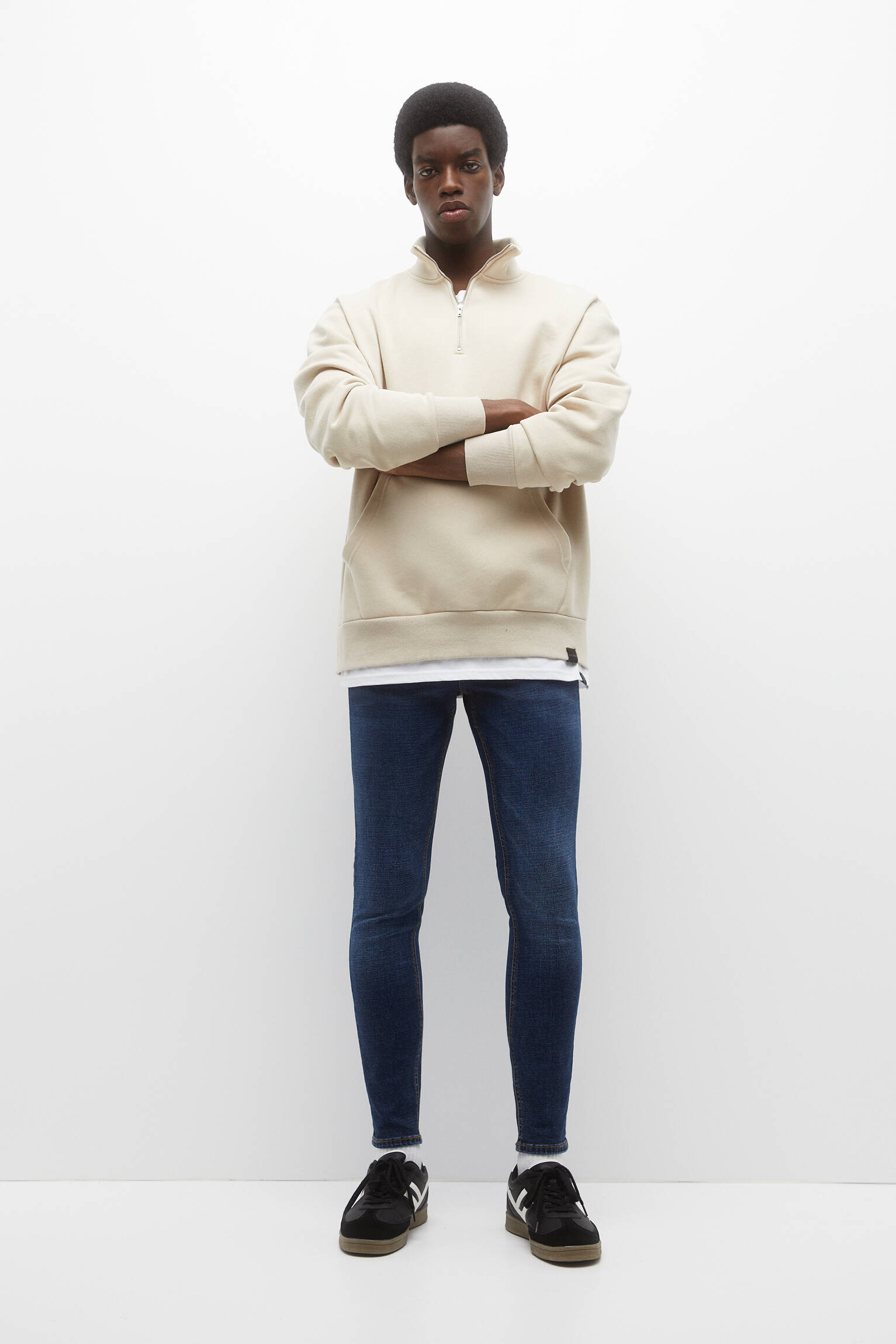 CALÇA JEANS SUPER SKINNY AZUL ESCURO - AZUL ESCURO
