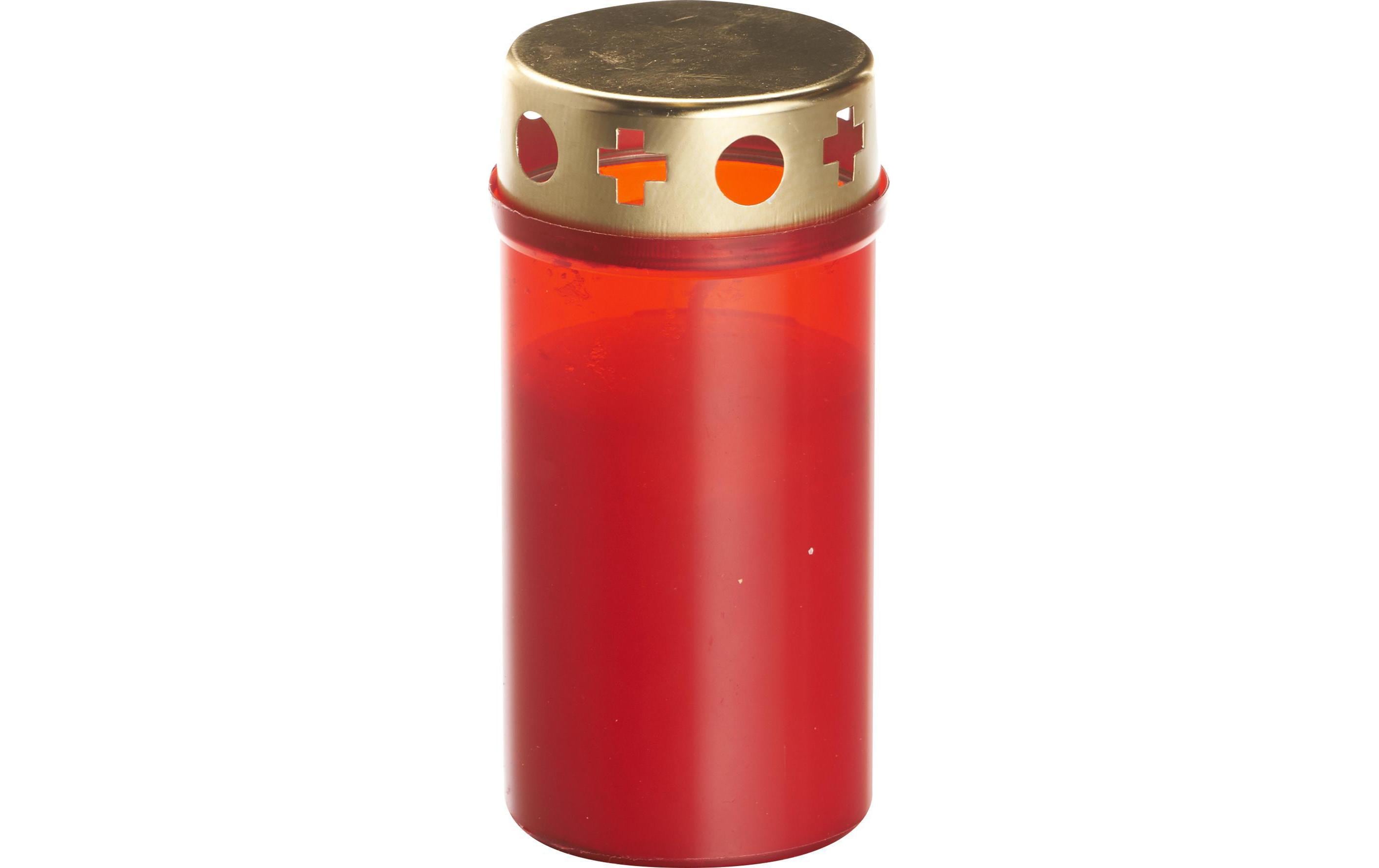 Grabkerze Rot mit DeckelGrablicht mit Kappe