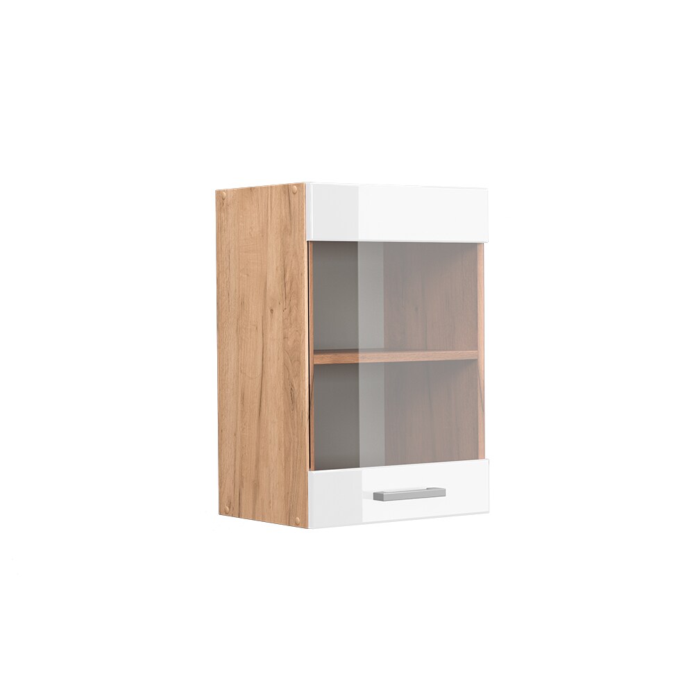 Vicco Hängeglasschrank Küchenschrank Küchenzeile R-Line 40 cm Goldkraft Weiß
