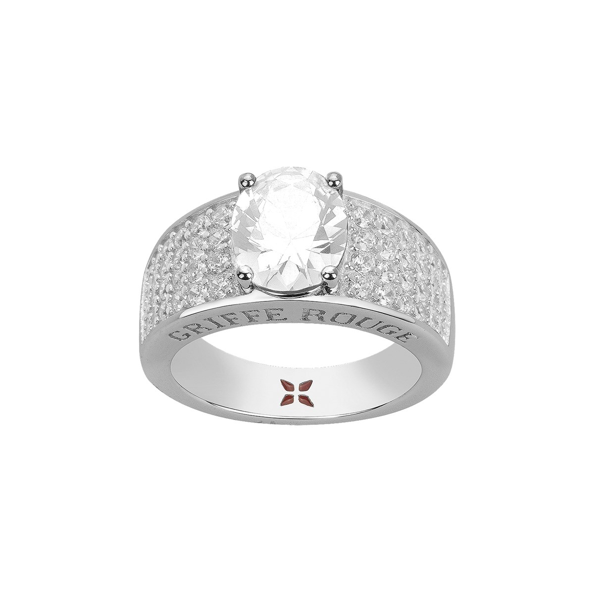 Bague Elisabeth en Argent avec oxyde de zirconium blanc