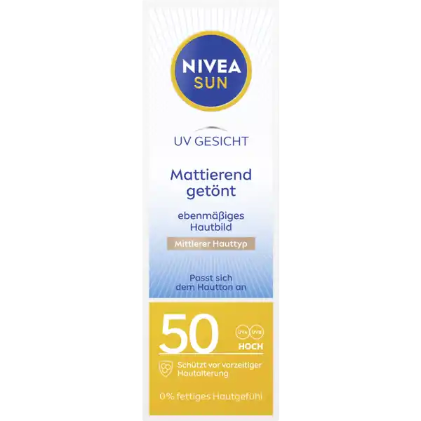 UV Gesicht getönter Sonnenschutz Mittlerer Hauttyp LSF 50