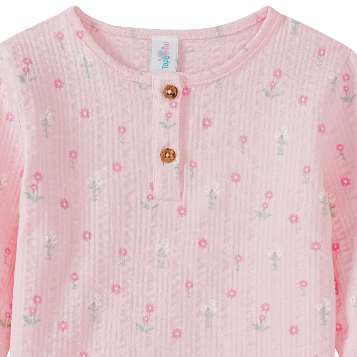Topomini Baby Langarmshirt mit Strukturmuster rosa