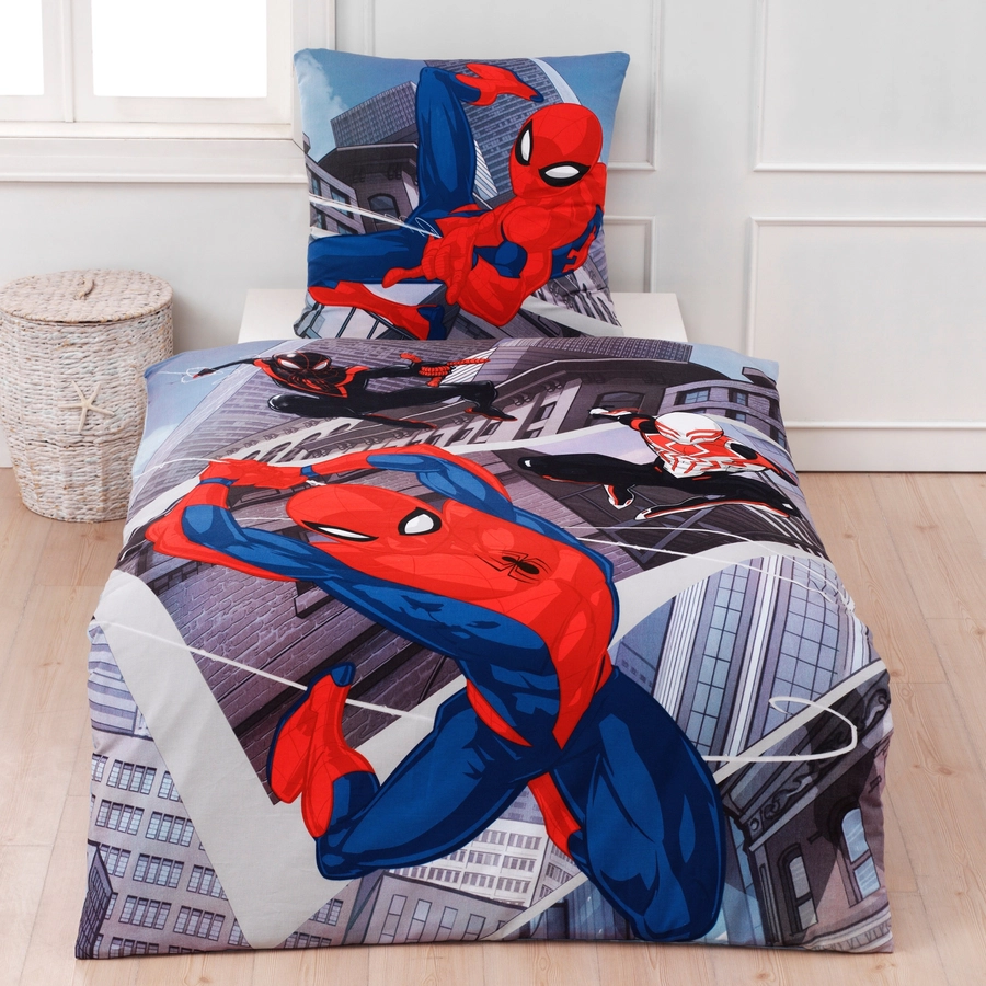 MTOnlinehandel Bettwäsche Kinder-Bettwäsche, 80x80 + 135x200 Spiderman