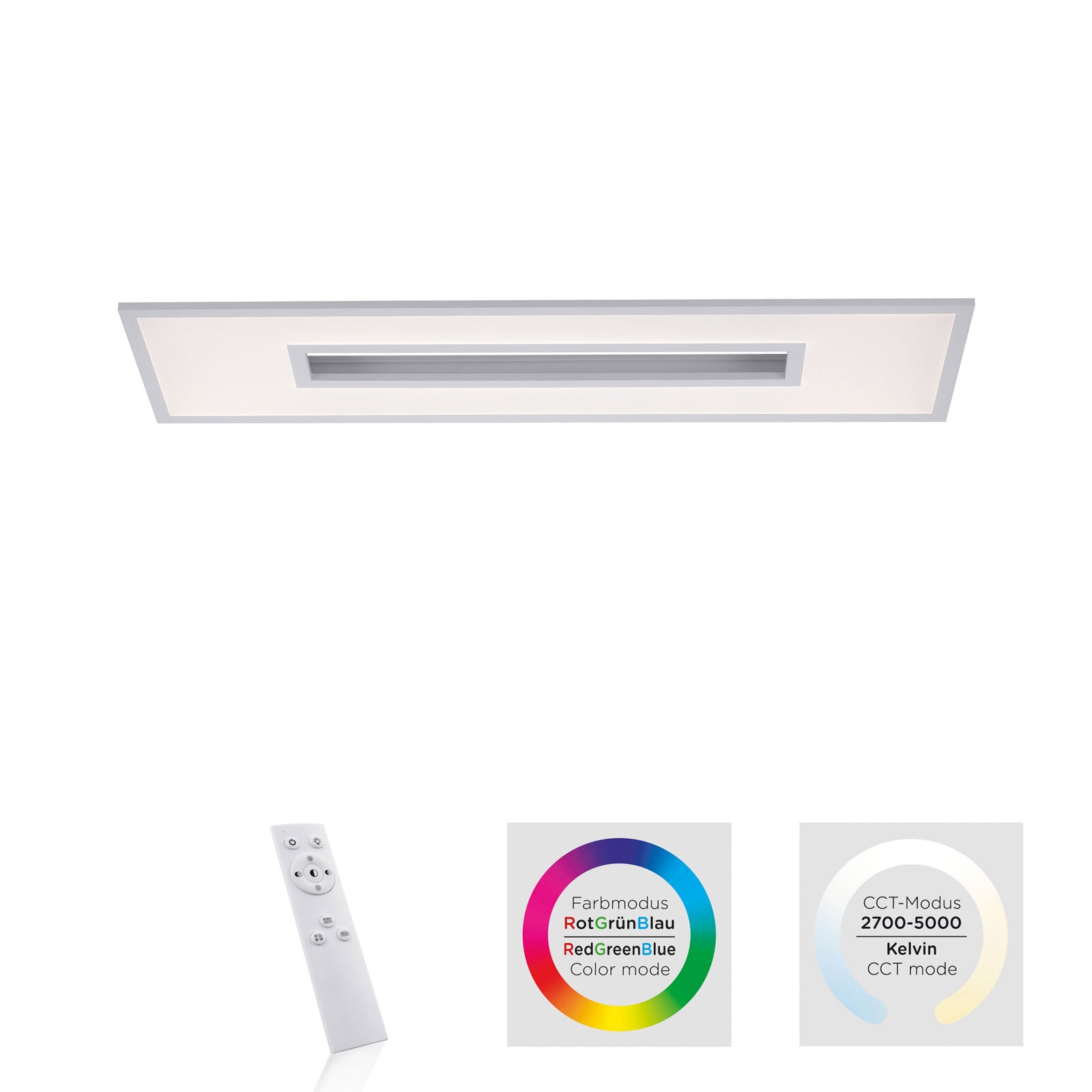 Deckenleuchte Recess 100x29,5 cm Alu
