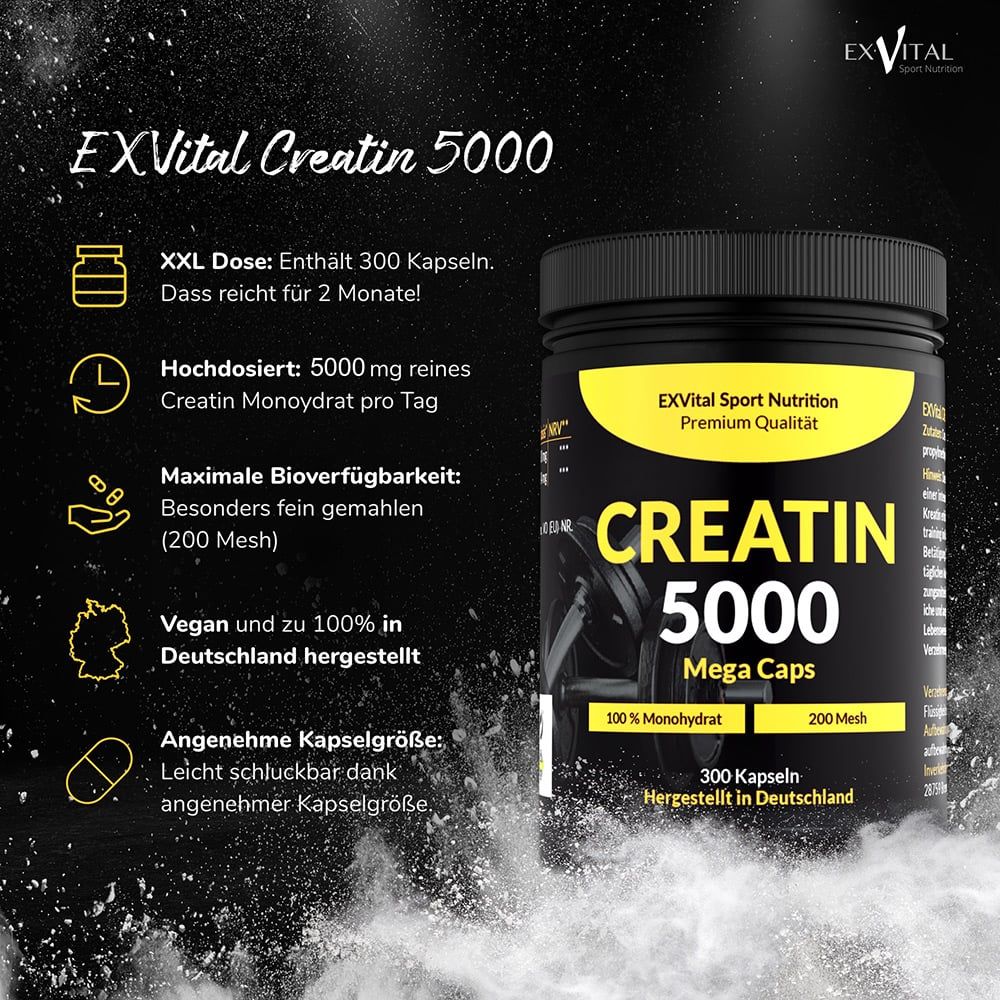 EXVital® Creatin 5000 Monohydrat mega caps