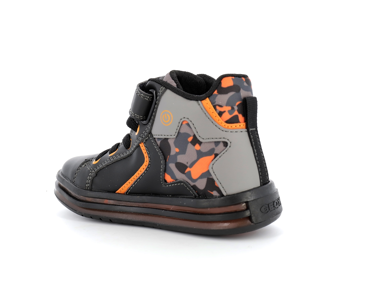 Geox-J PAWNEE BOY-J16FGA Matières combinées Noir Orange