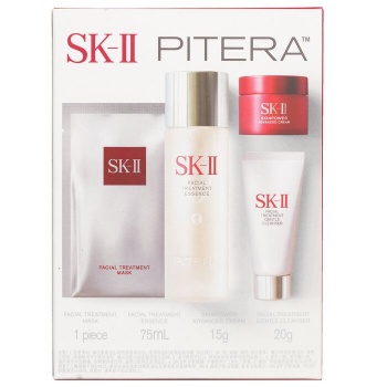 SK II Best Seller Trial Kit: Facial Treatment Ess. 75ml Facial Treatment Cleanser 20g SKINPOWER Advanced Cream 15g  F.T Mask 1pcs