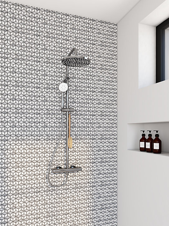 Mosaïque gris et blanc 25,3x29,3cm Ultimate marble