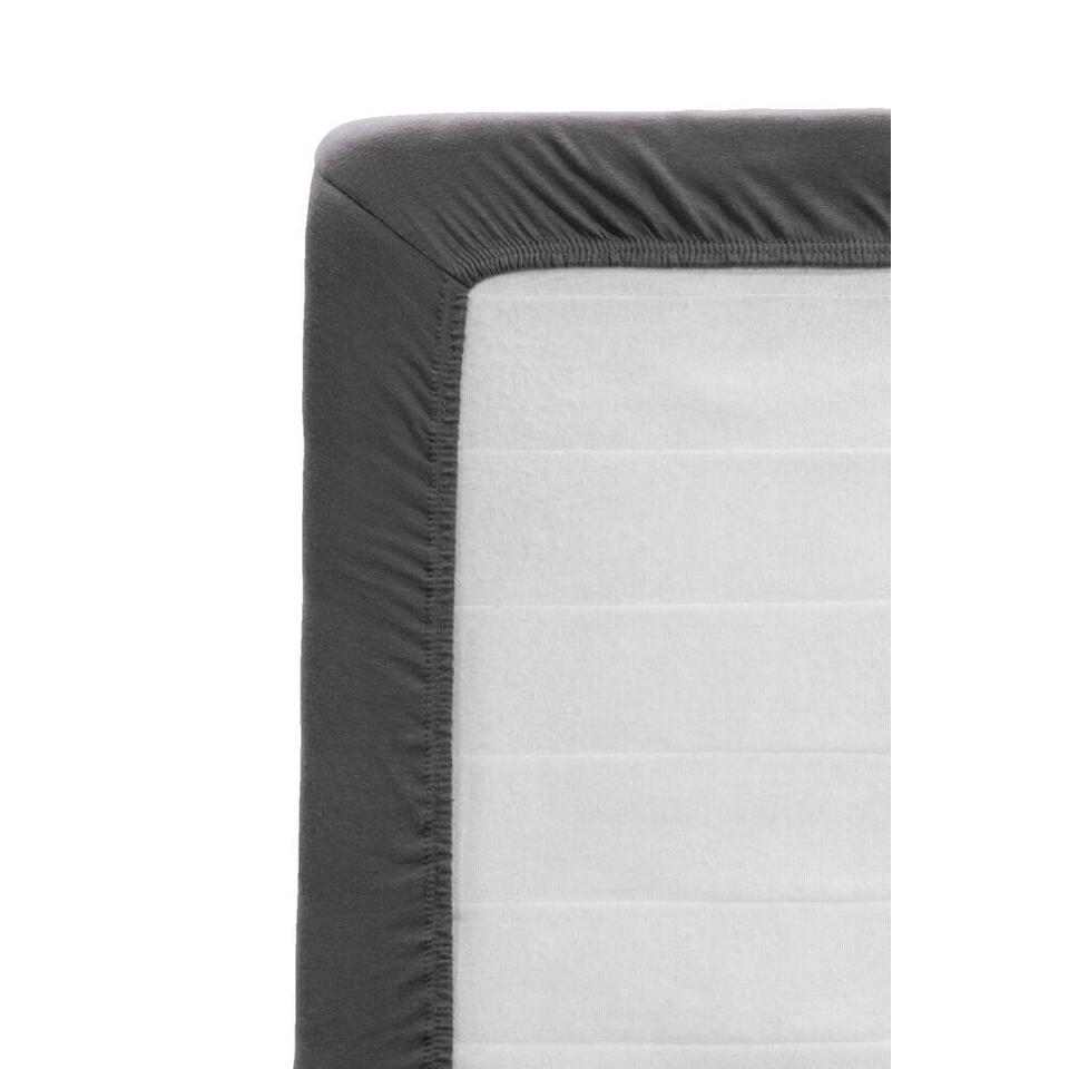 Topper hoeslaken - jersey - antraciet - 160x200 cm