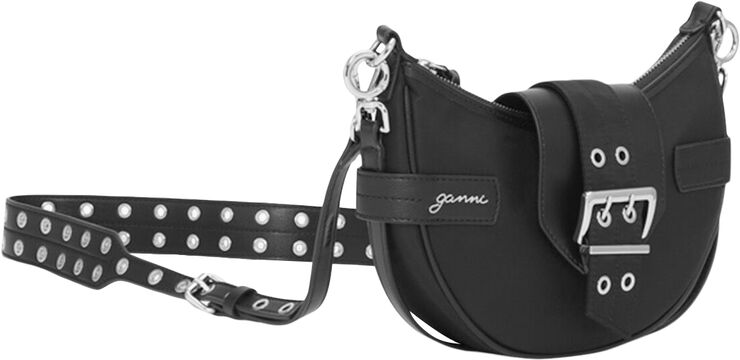 Ganni Bucky Bag Small Crossbody Nylon Black