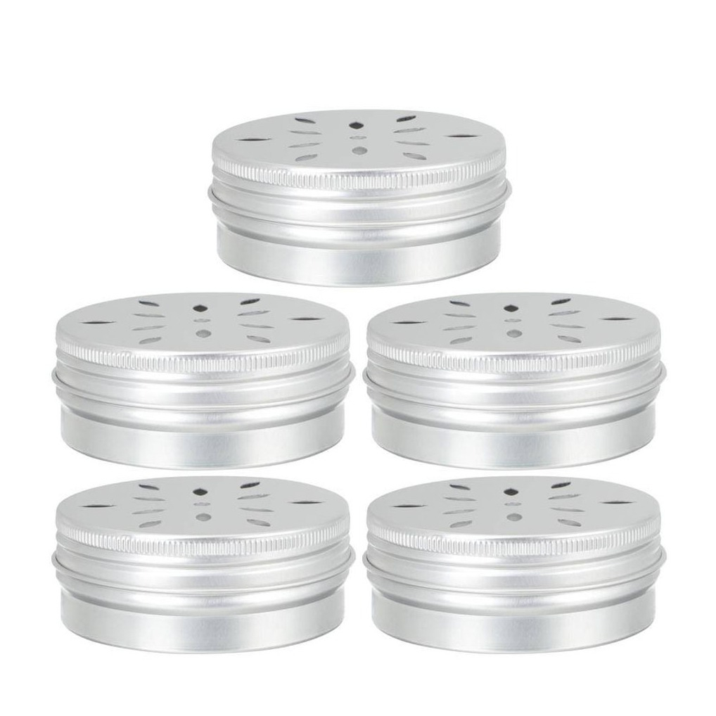 (5er Set) Ø7cm Hunde Training Duftboxen Spielzeug Schnüffel Dosen Geruchs Behälter - Silber