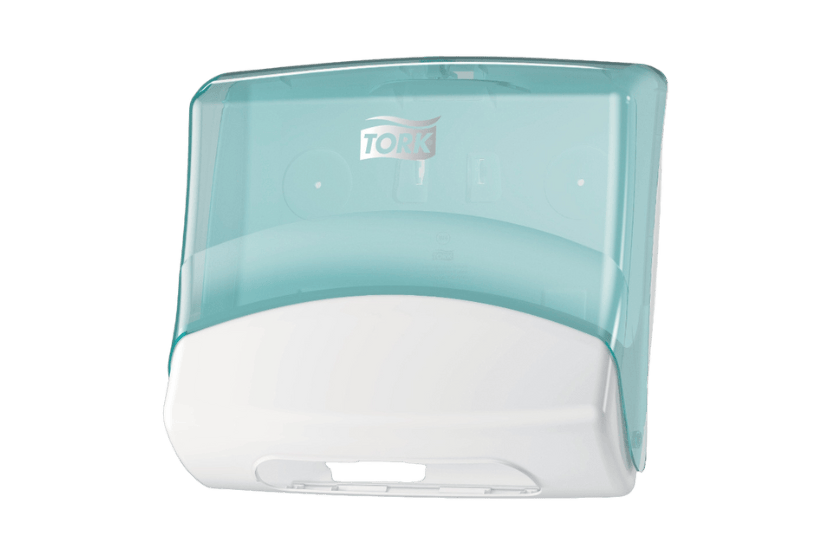 Tork® W4 Gevouwen Reinigingsdoek Dispenser Wit en Turquoise (654000)