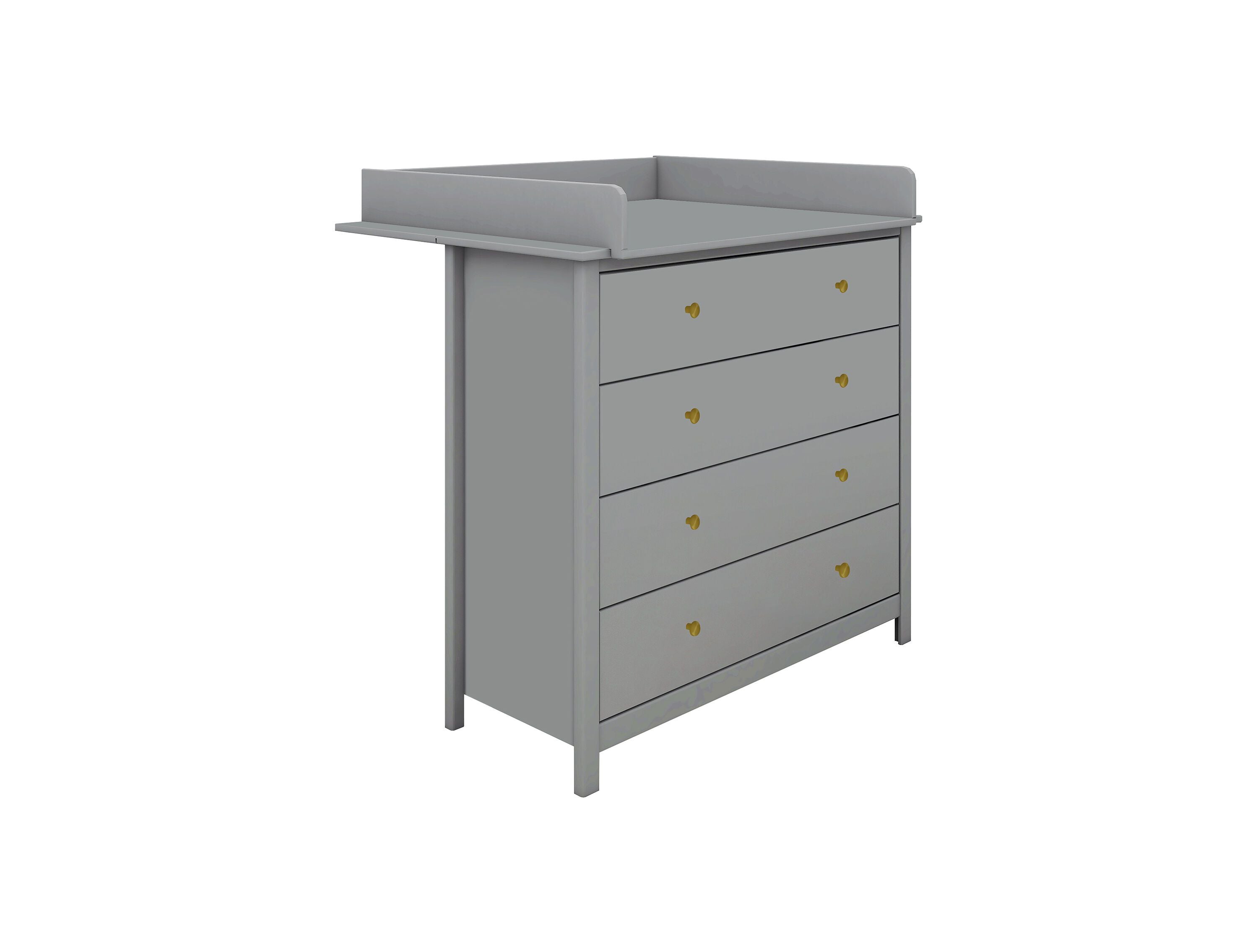 LUNA Wickekommode mit Aufsatz Grau - Grau / B: 101.0 cm x T: 76.5 cm x H: 103.1 cm
