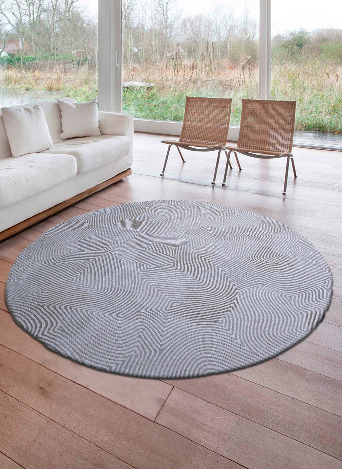 Ecorugs vloerkleed Coral wit ∅ 240 cm