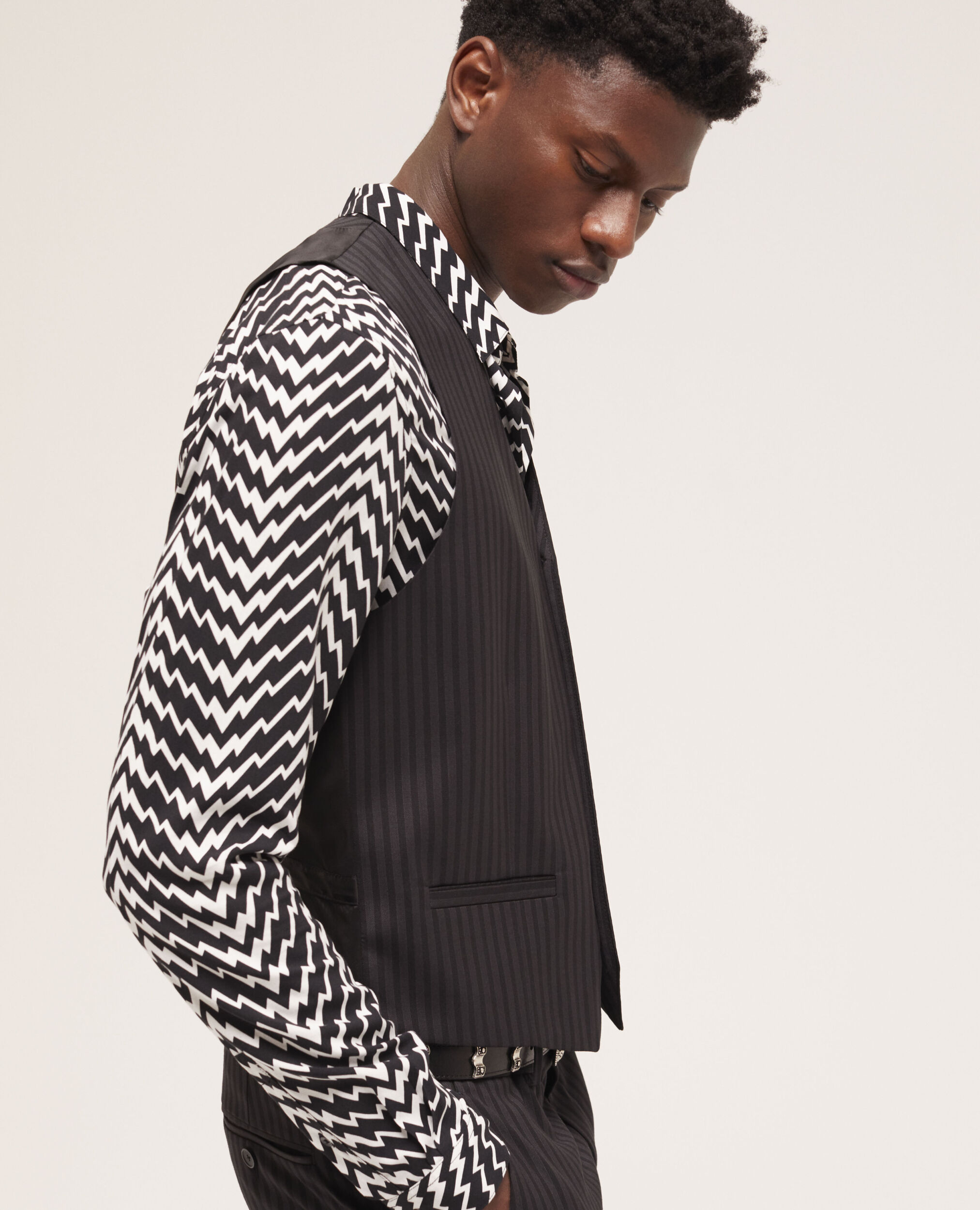 Gilet de costume en laine noir