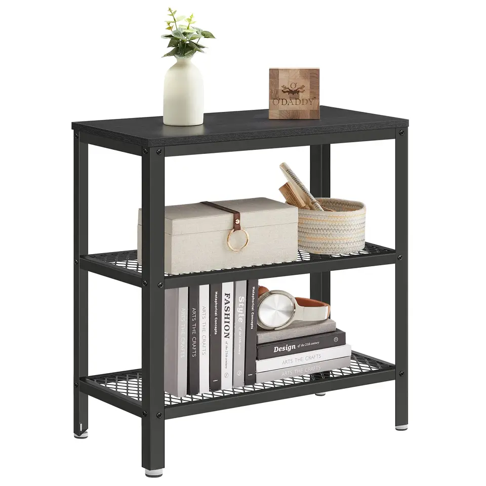 O'DADDY Industriële Wandtafel - 2 Gaasplanken - 60x30x60 cm - Zwart