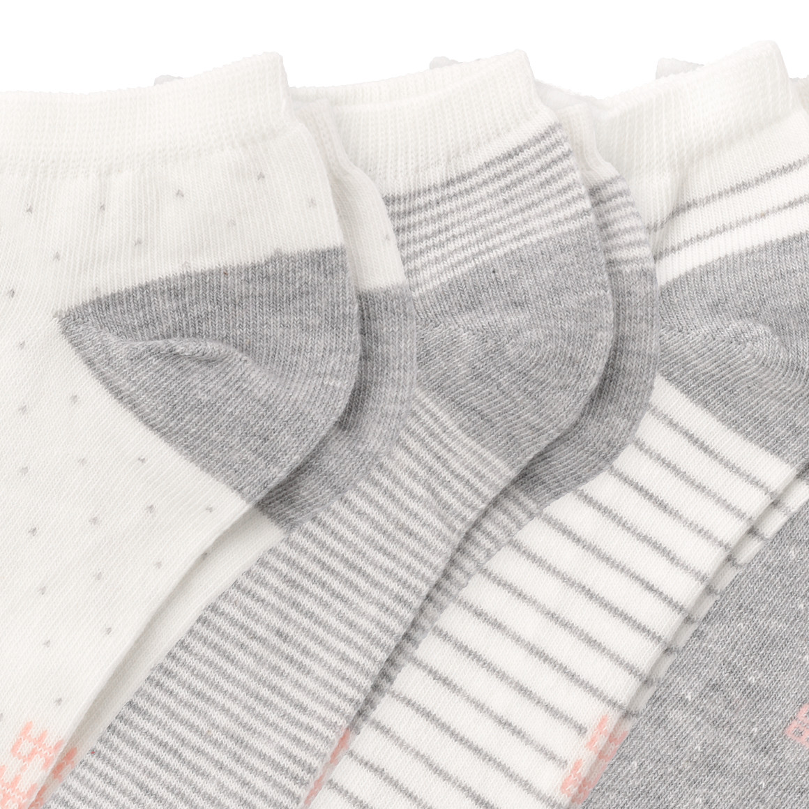 Gina Benotti 4 Paar Damen Sneaker-Socken im Set hellgrau / weiss