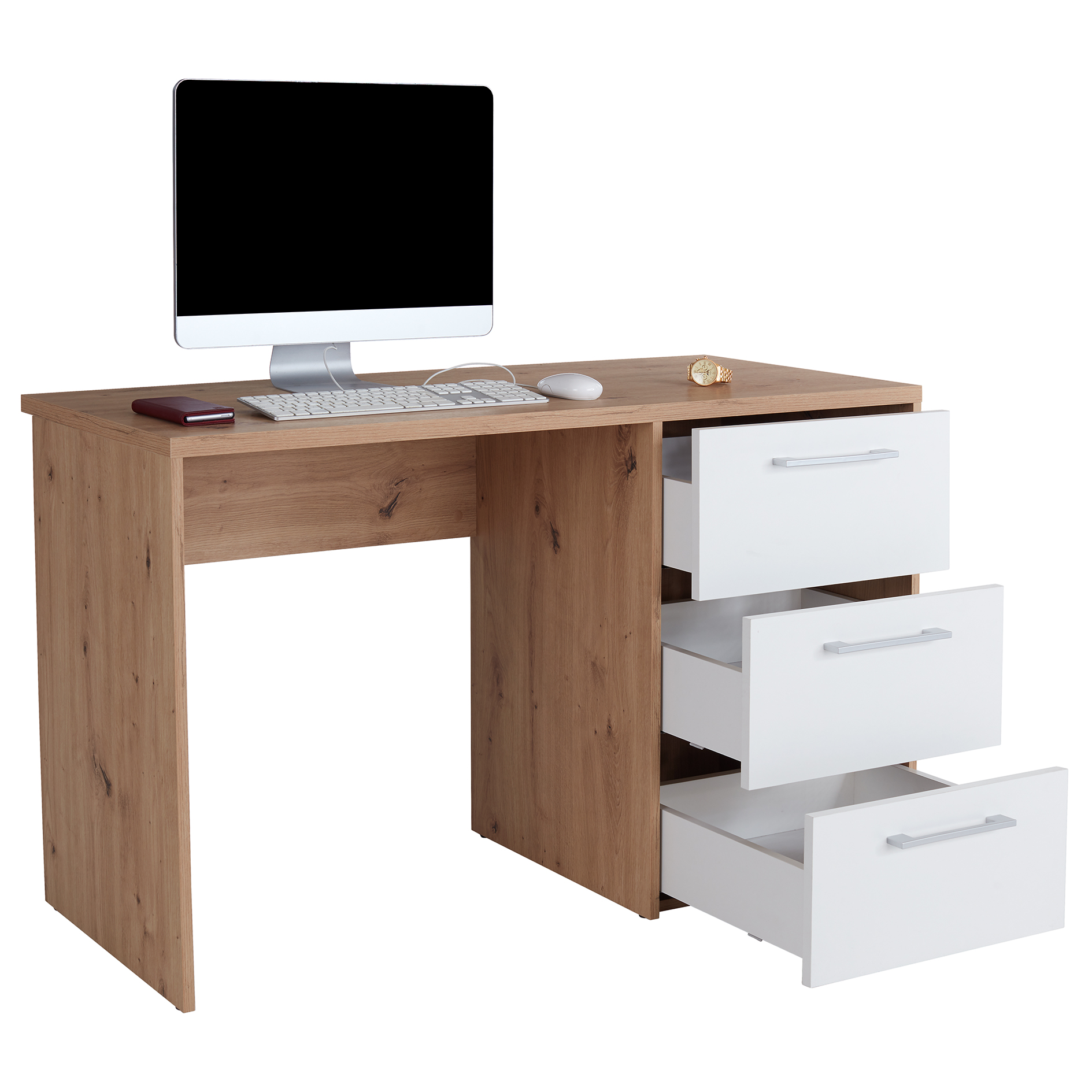 Schreibtisch - Artisan Eiche-alpinweiß - 123 cm