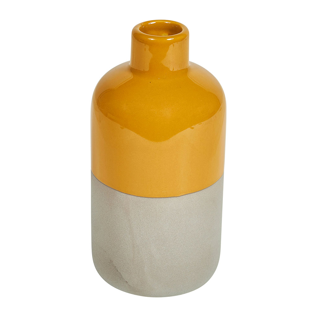 Vase céramique moutarde H17cm