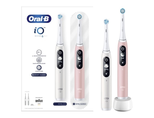 ORAL B - Oral-b io 6 - duo - blanche et rose - brosses à dents électr...