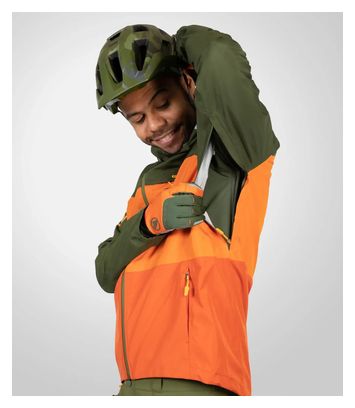 Veste Imperméable Endura SingleTrack II Vert / Orange XXL