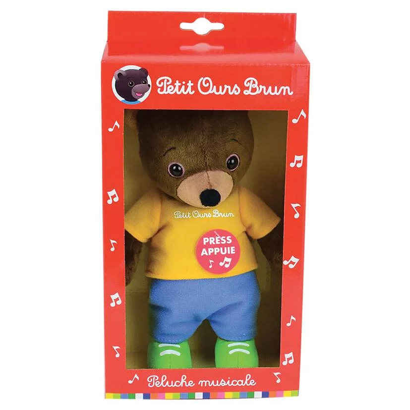 PETIT OURS BRUN  PELUCHE MUSICALE 22 CM