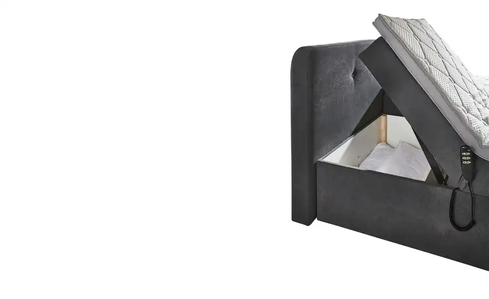 Boxbett elektrisch mit Stauraum Grau 180 cm