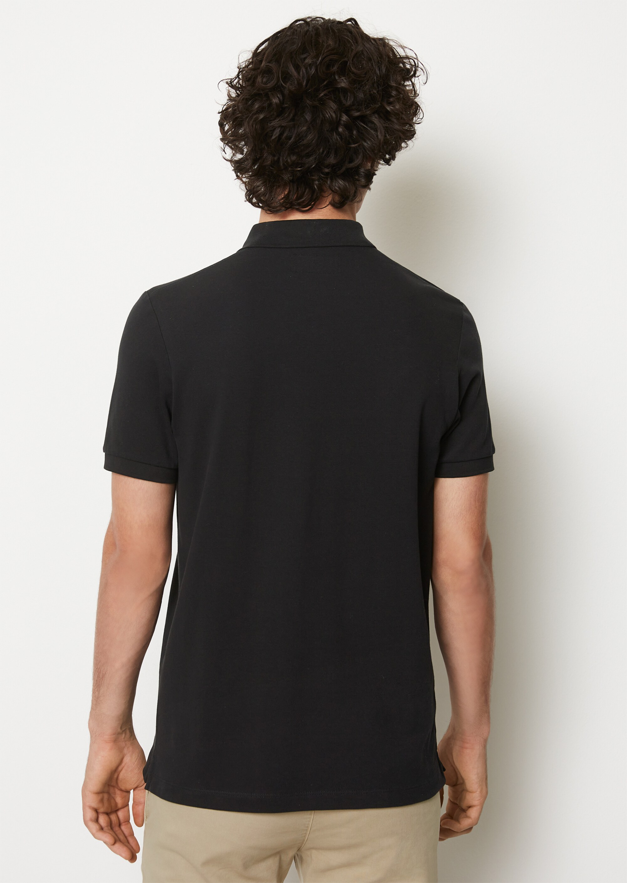 Kurzarm-Poloshirt Piqué shaped aus Organic Cotton-Stretch