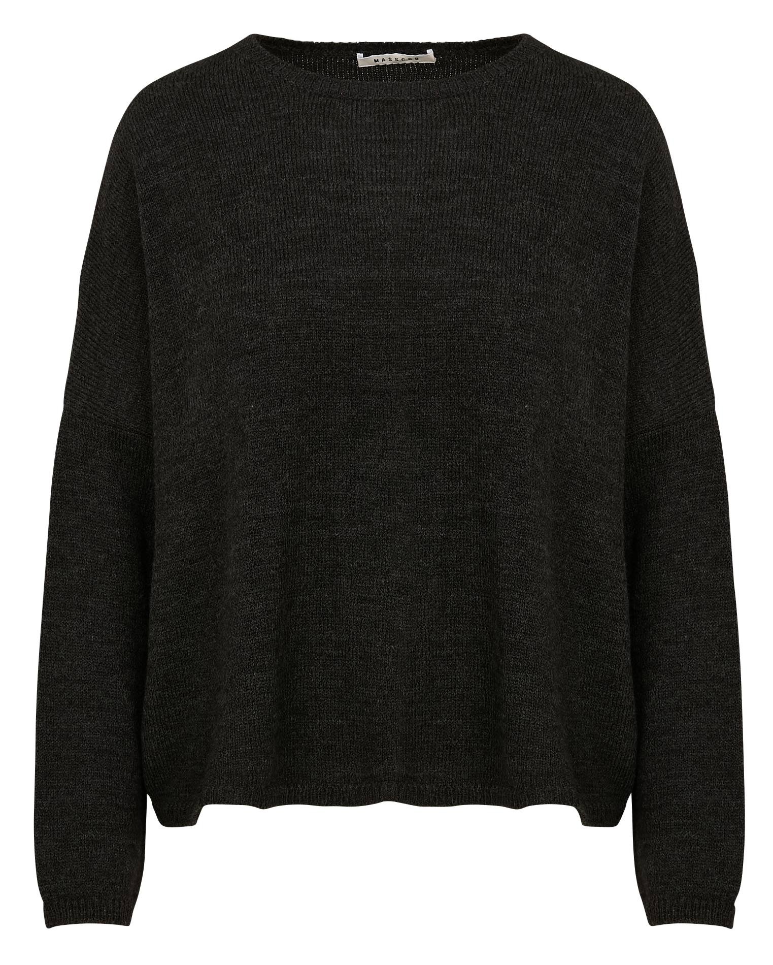 GREENVILLE - Pull ample col rond en laine mélangée | Noir