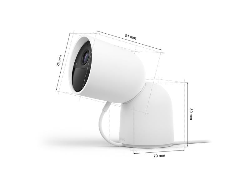 Philips Hue Secure kabelgebundene Kamera mit Standfuss Weis Netzwerkkameras: intelligentes Zuhause, intelligentere Sicherheit