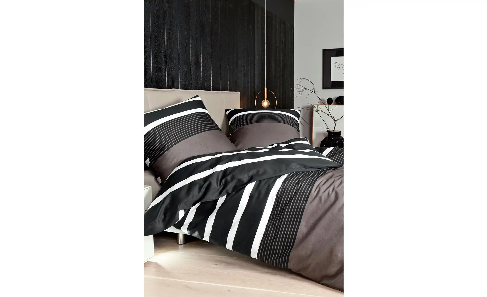 Janine Mako Satin Bettwäsche Streifen