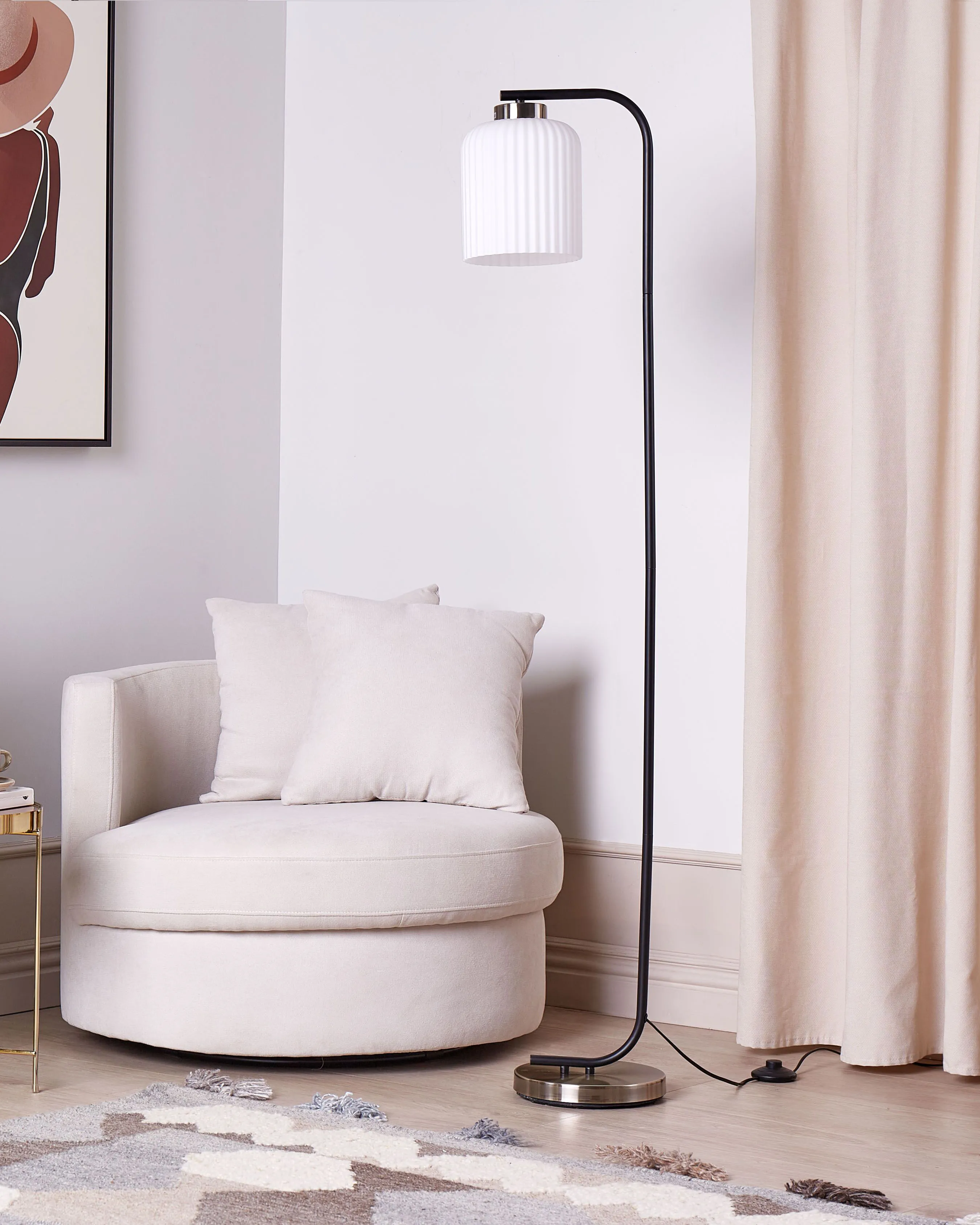 Staande lamp CAUDELO Metaal Zwart/wit