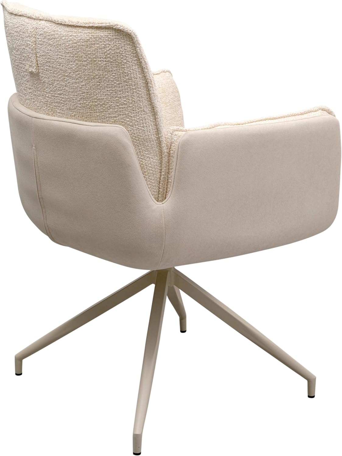 Kare Design Drehstuhl Hilla, Weiß, 49 cm Sitzhöhe, Esszimmerstuhl, Polsterstuhl, mit Armlehnen, 180 Grad Drehbar, Wohnzimmer, 86x63x64 cm (H/B/T)