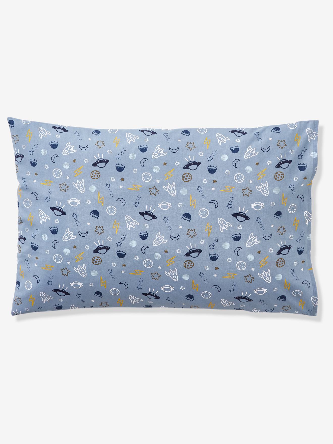 Conjunto de capa de edredom e fronha infantil Basics, estampa Cosmos azul tamanho médio