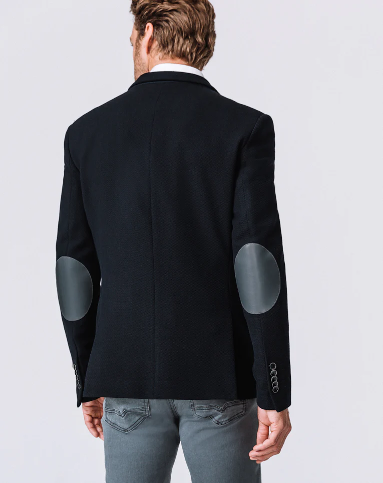 Veste en tissu armuré bleu navy 