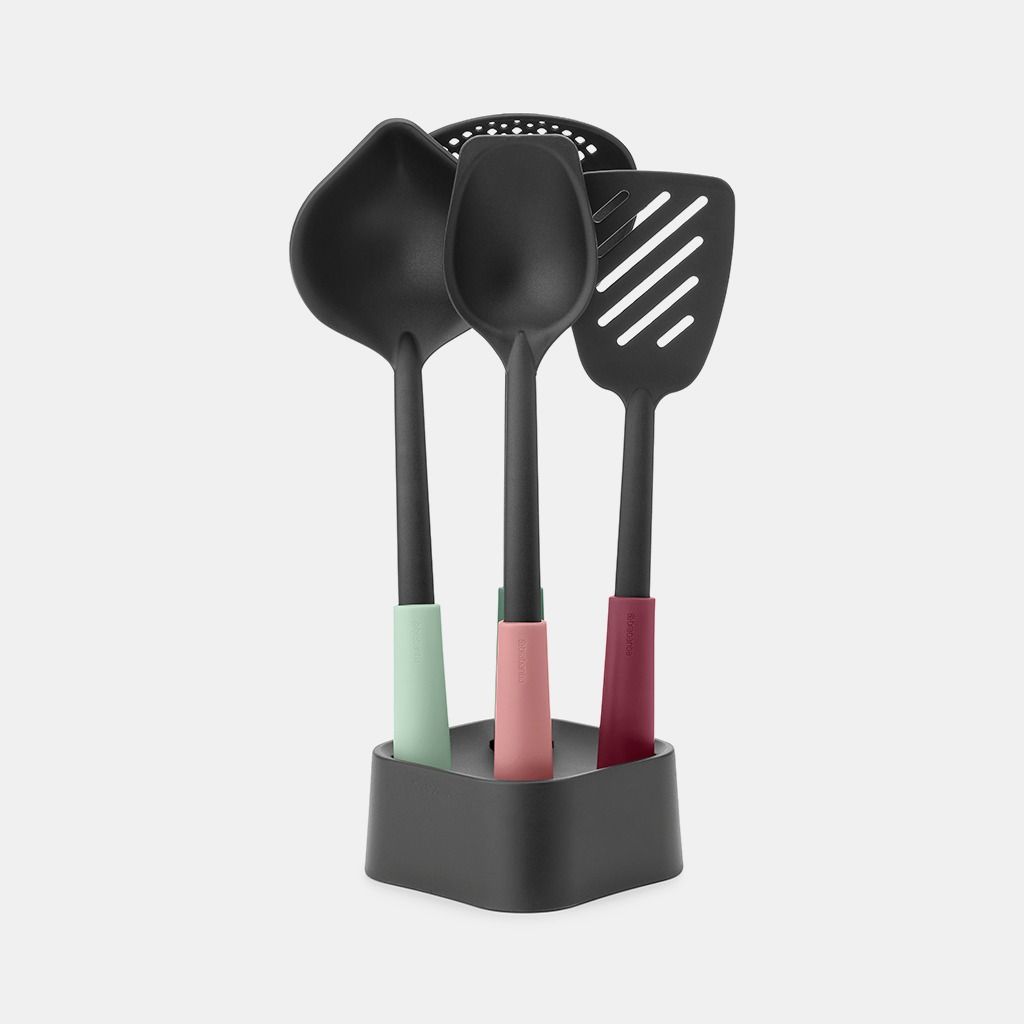 Tasty  Kookgerei set, 4-delig plus houder - Mixed