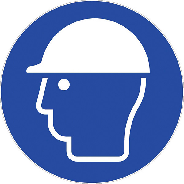 Panneau port obligatoire casque de protection diamètre 30 cm polystyrène antichoc