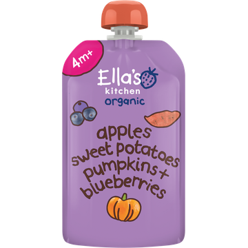 Ella's Kitchen Zoete aardappel, pompoen + bosbes 4+ biologisch 120 g