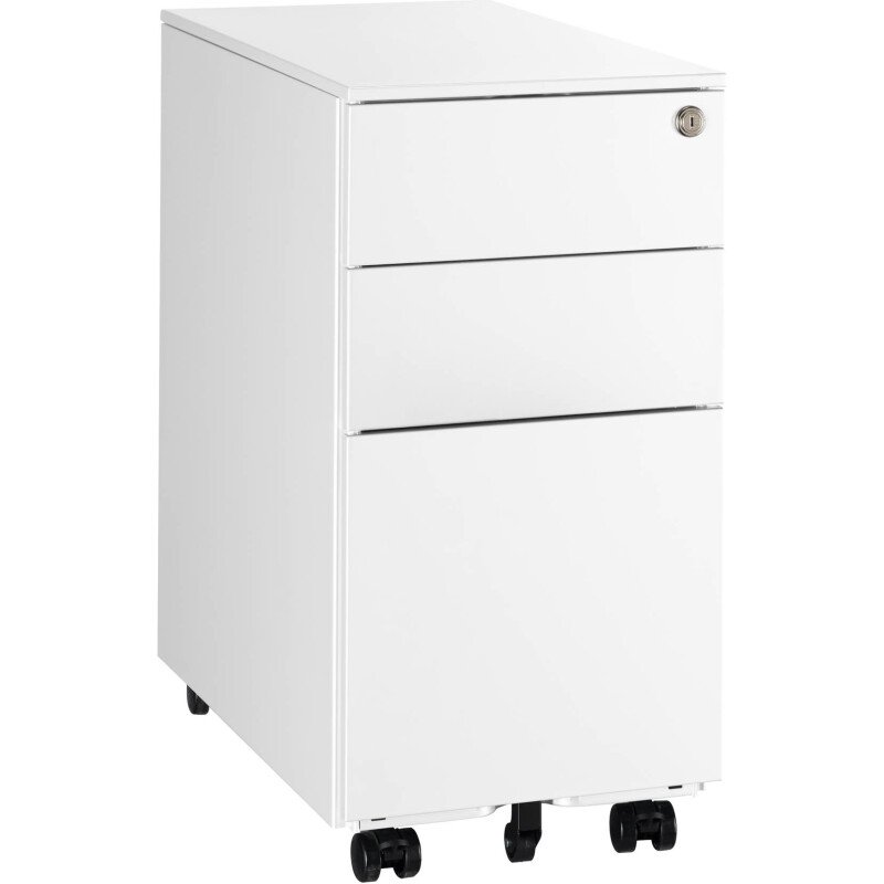 Caisson mobile métal 3 tiroirs petite largeur Bruneau